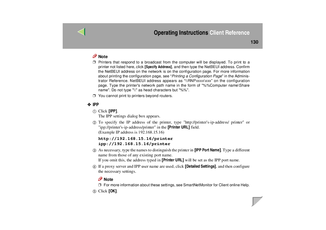 Lanier LP 036c operating instructions 130 