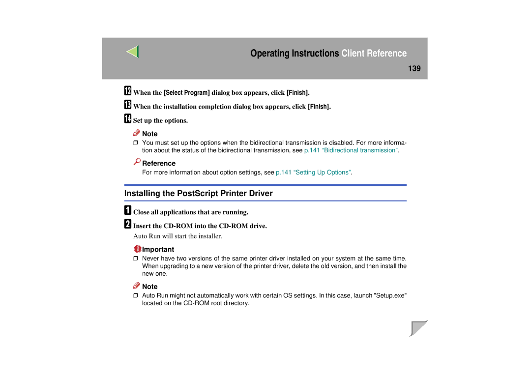 Lanier LP 036c operating instructions 139, Reference 