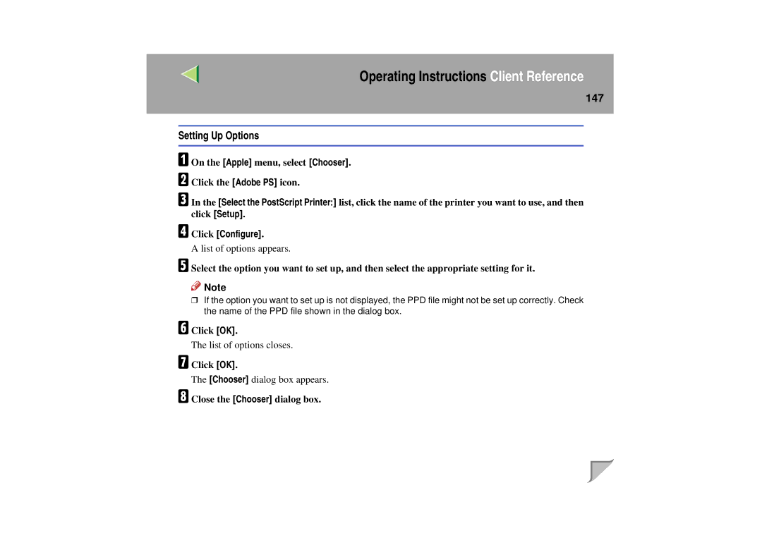 Lanier LP 036c operating instructions Setting Up Options, Click Configure 