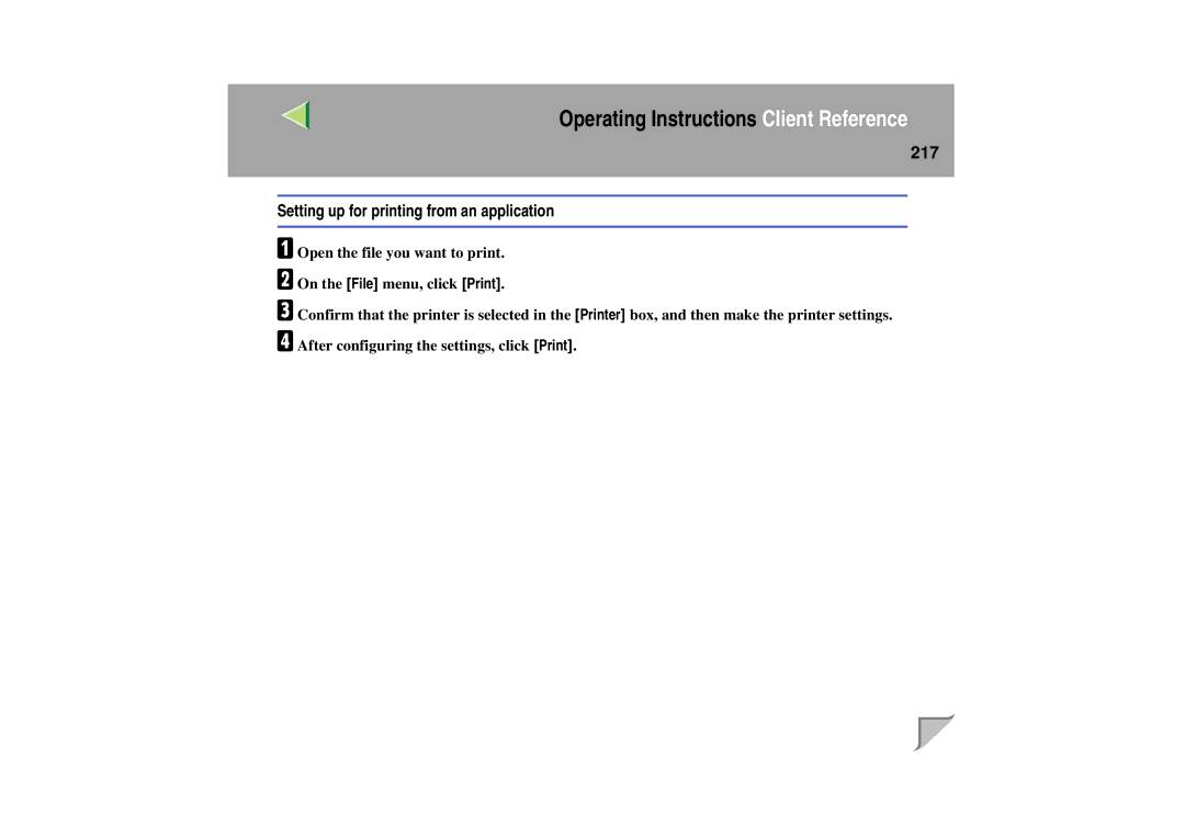 Lanier LP 036c operating instructions Setting up for printing from an application 