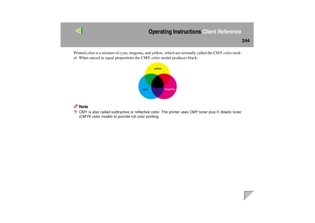 Lanier LP 036c operating instructions 244 