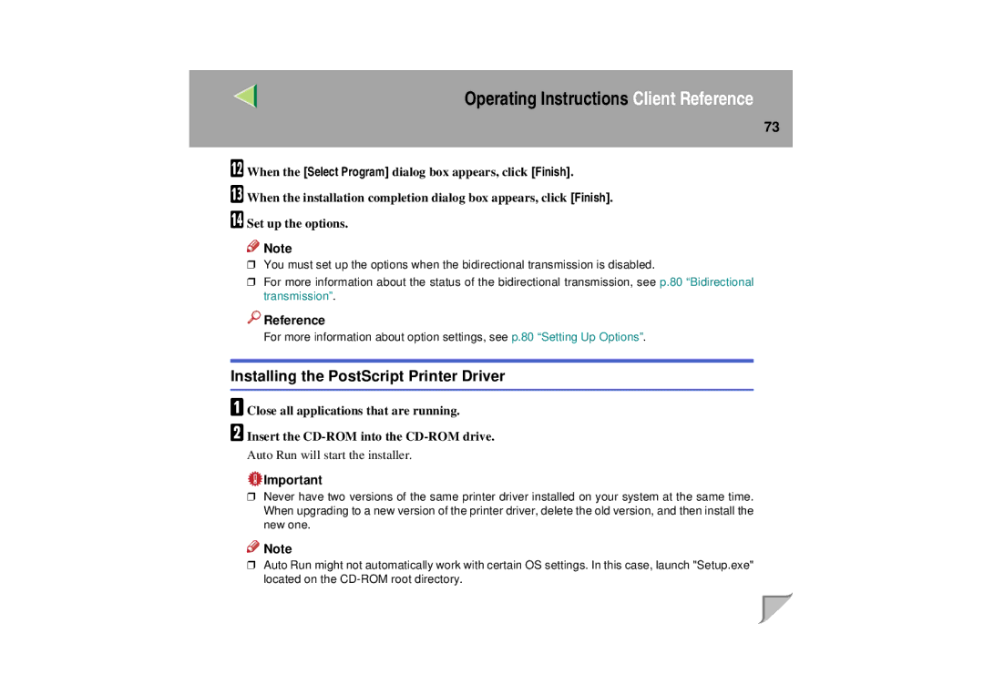 Lanier LP 036c operating instructions Installing the PostScript Printer Driver 