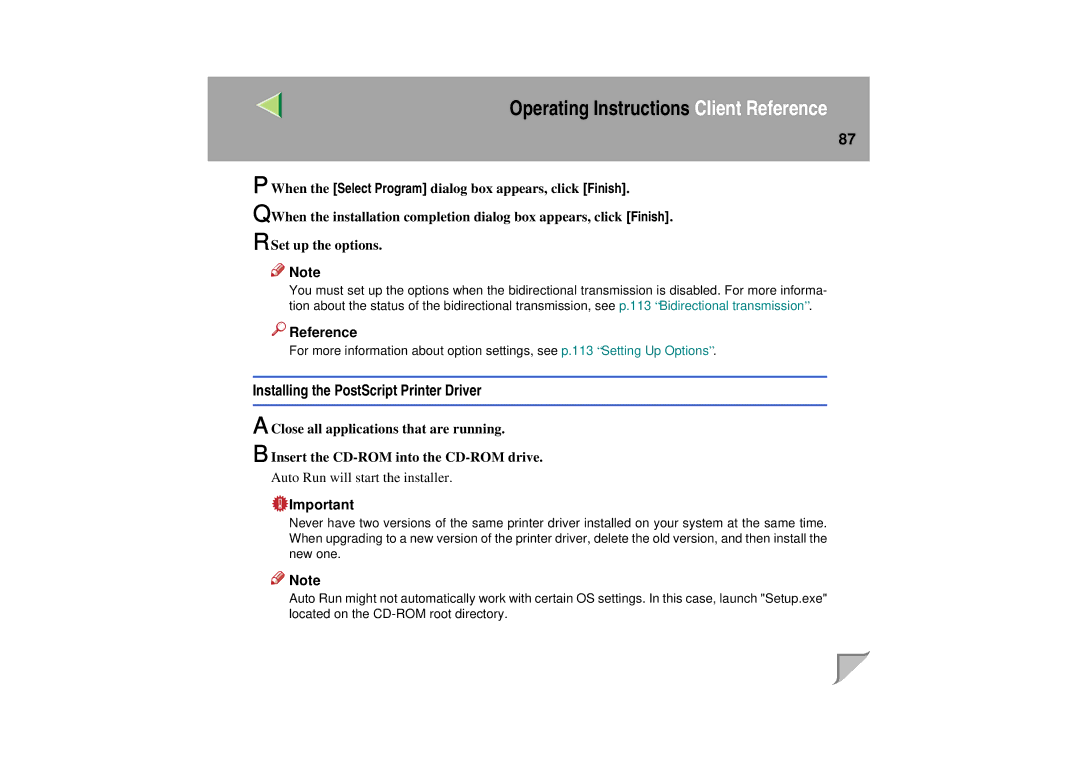 Lanier LP 036c operating instructions Installing the PostScript Printer Driver 