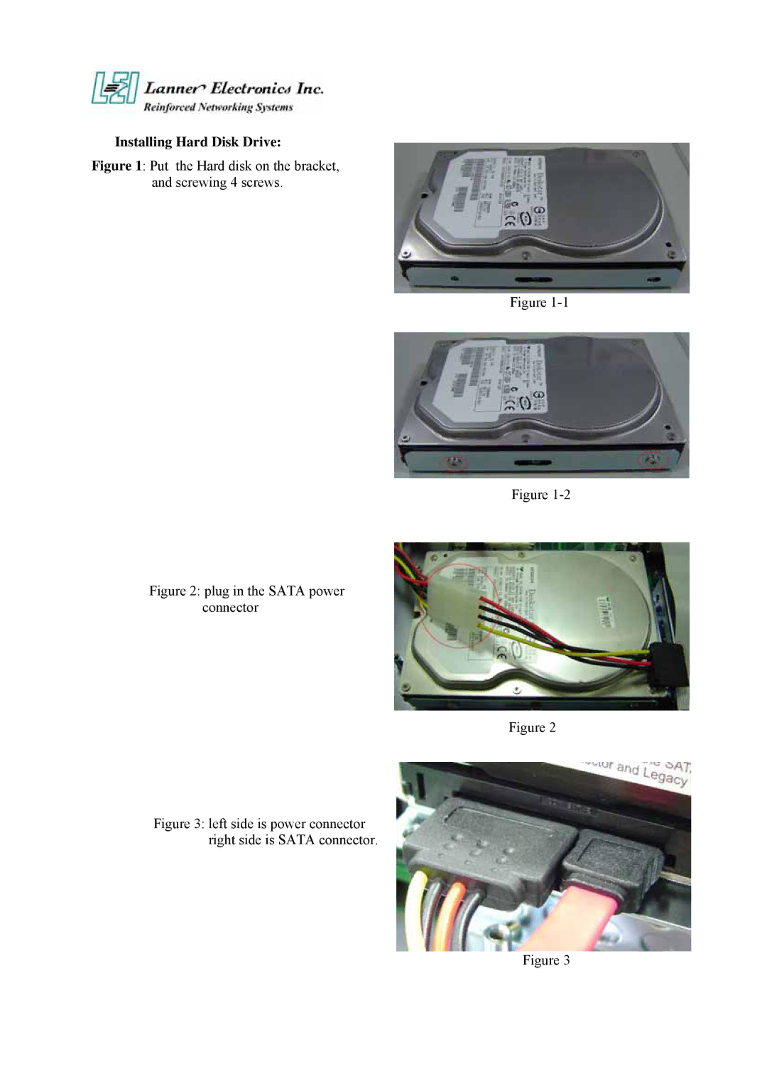 Lanner electronic 19" 1U Intel Pentium 4 Socket T Rackmount Network Security Platform, FW-7870 Installing Hard Disk Drive 