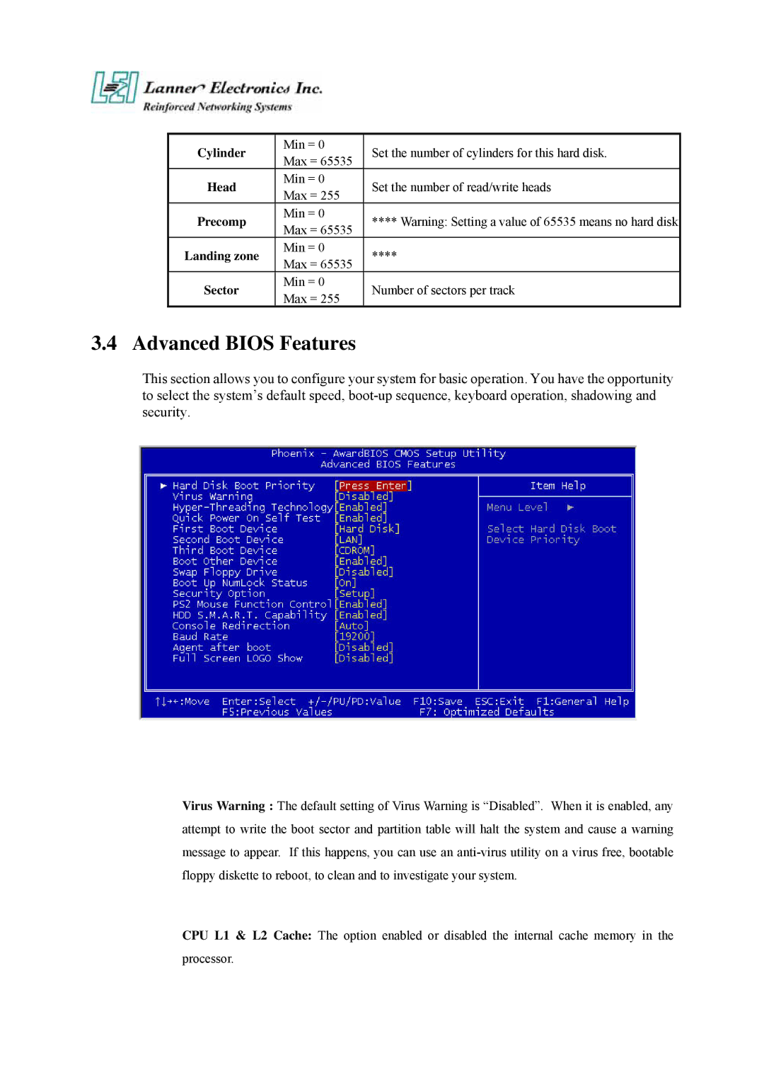 Lanner electronic FW-7870, 19" 1U Intel Pentium 4 Socket T Rackmount Network Security Platform Advanced Bios Features 