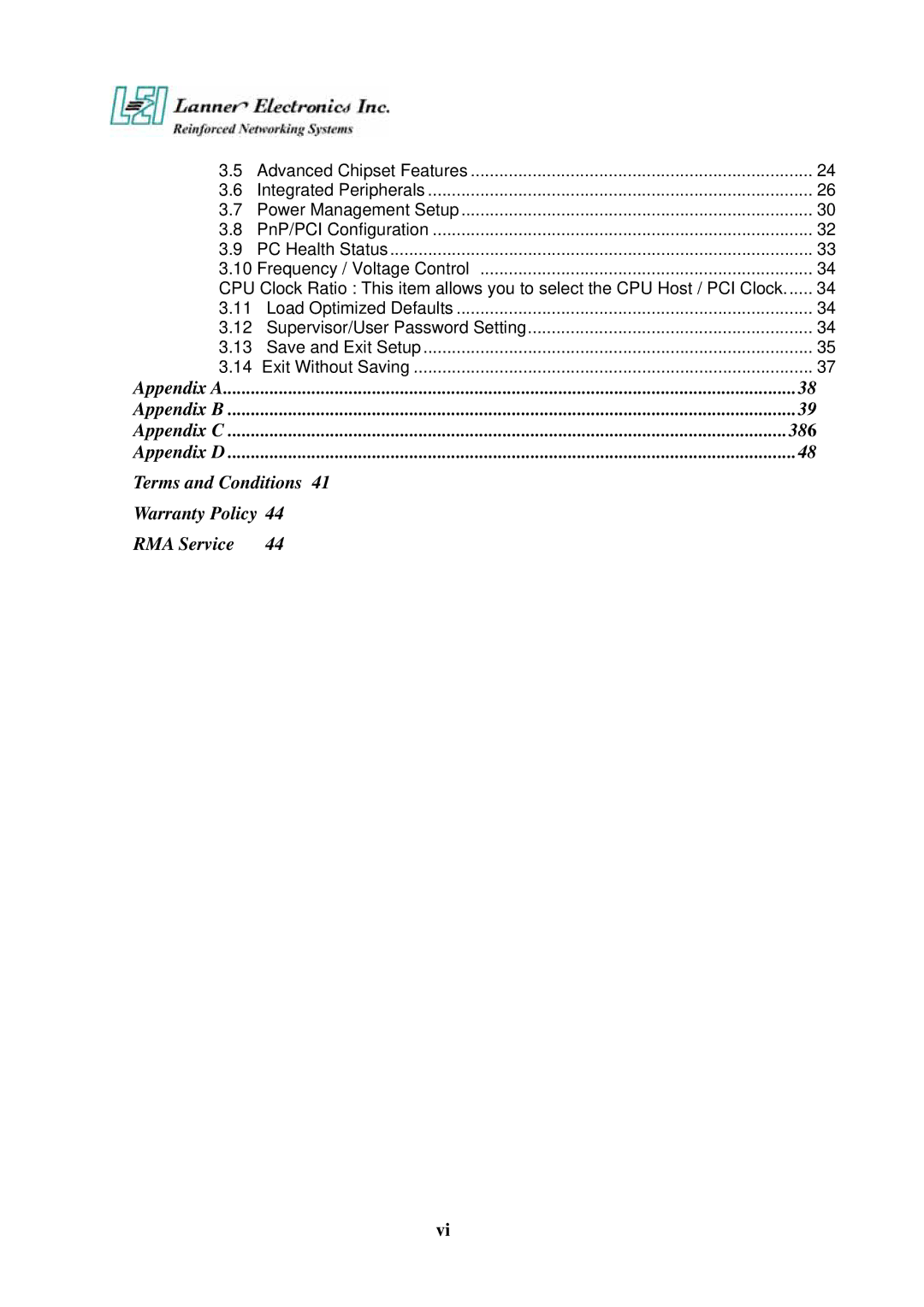 Lanner electronic FW-7870 user manual Terms and Conditions Warranty Policy RMA Service 