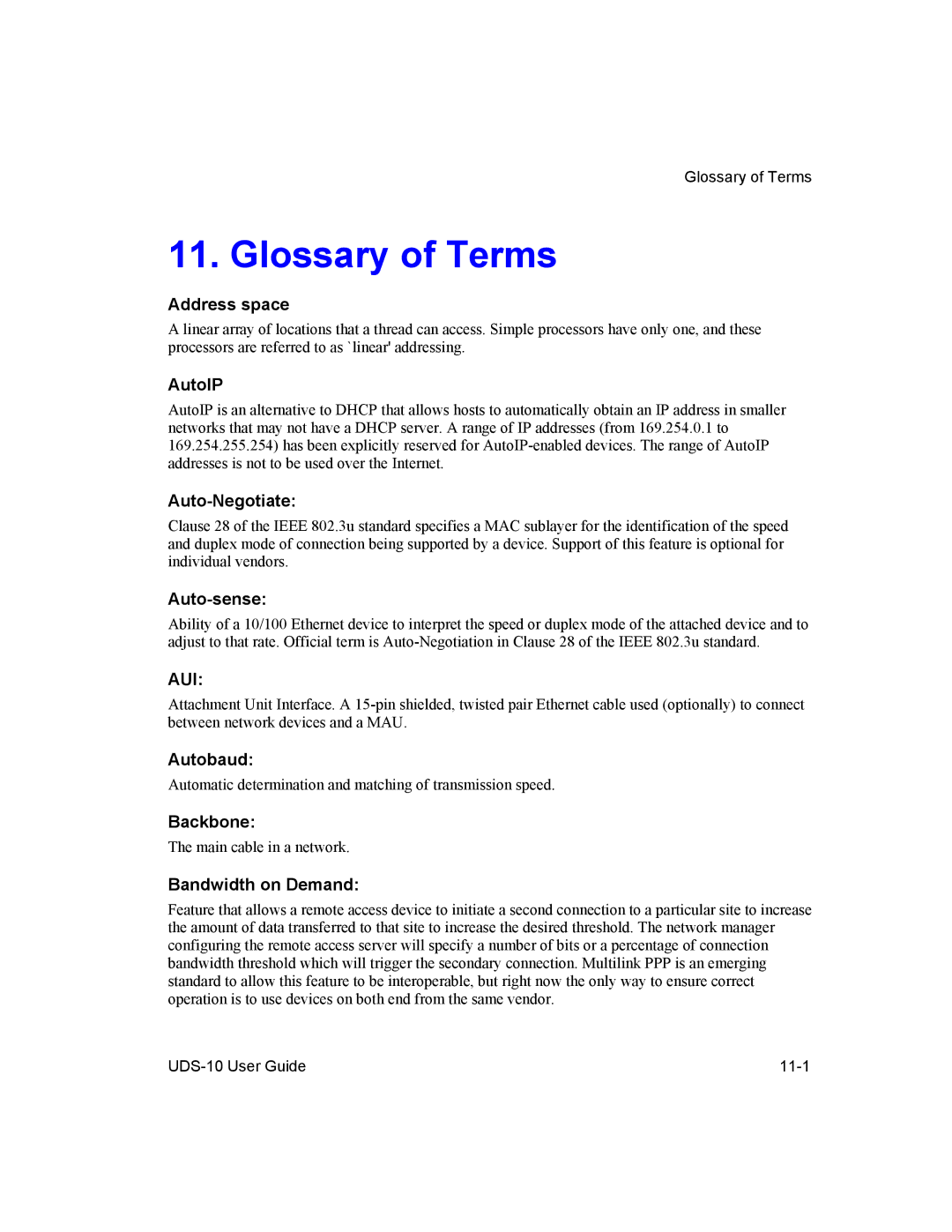 Lantronix 10 manual Glossary of Terms, Aui 