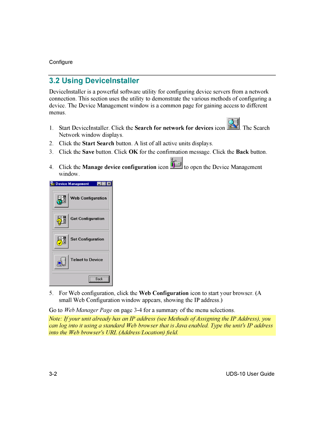 Lantronix 10 manual Using DeviceInstaller 