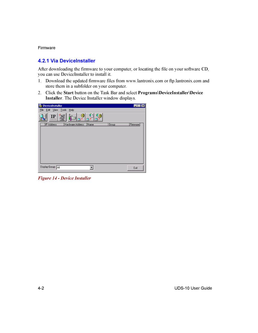 Lantronix 10 manual Via DeviceInstaller 