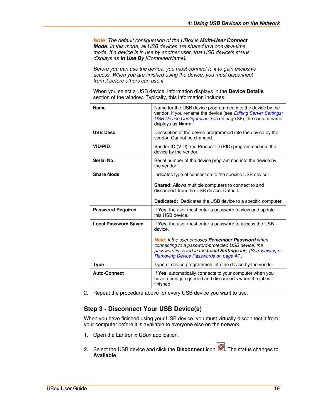 Lantronix 4100, 2100 manual Disconnect Your USB Devices 