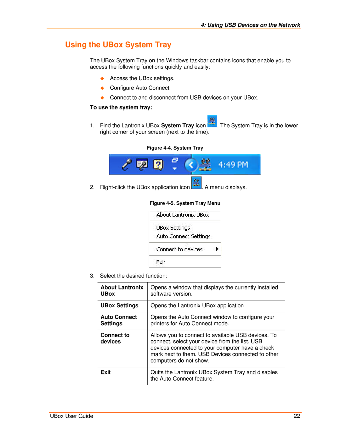 Lantronix 2100, 4100 manual Using the UBox System Tray 
