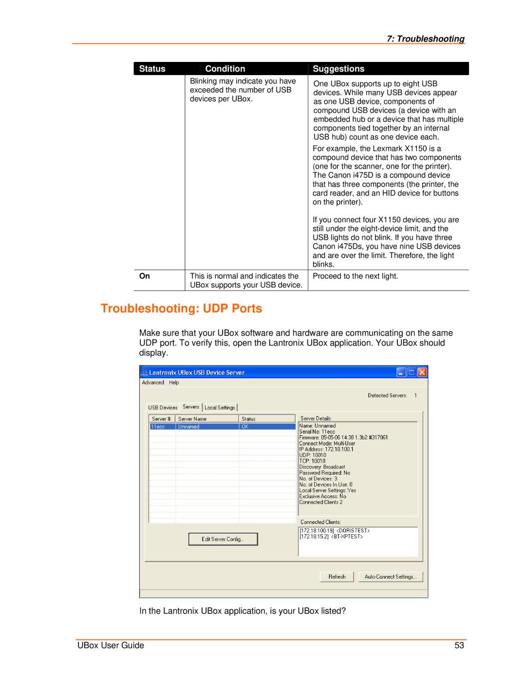 Lantronix 4100, 2100 manual Troubleshooting UDP Ports 