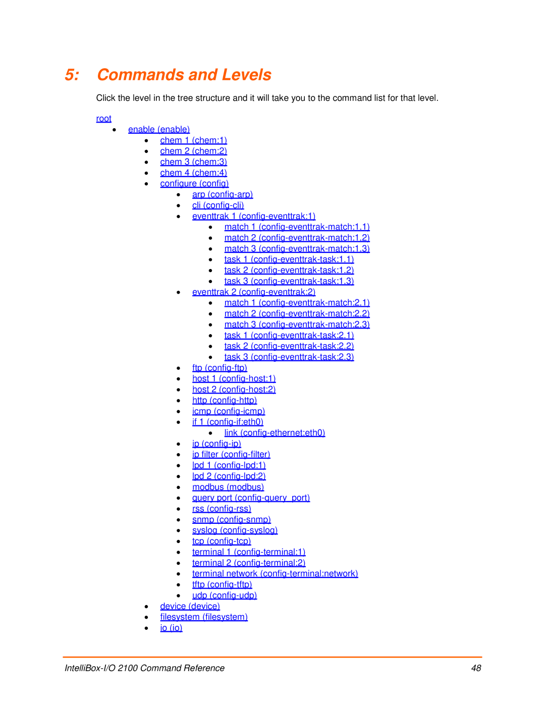 Lantronix 2100 manual Commands and Levels 