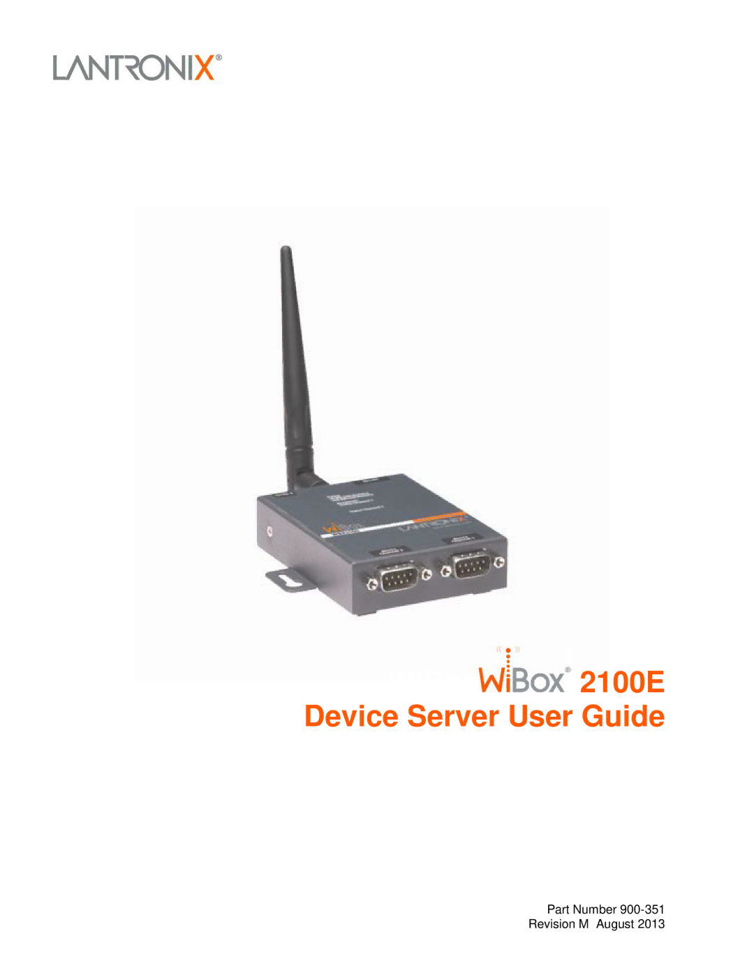 Lantronix manual WiBox 2100E Device Server User Guide 