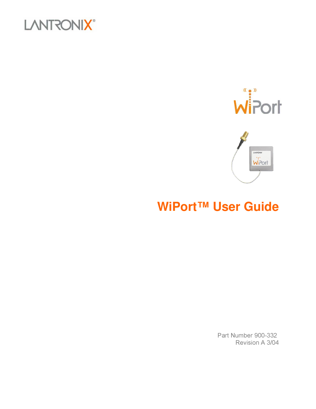 Lantronix 900-332 manual WiPort User Guide 