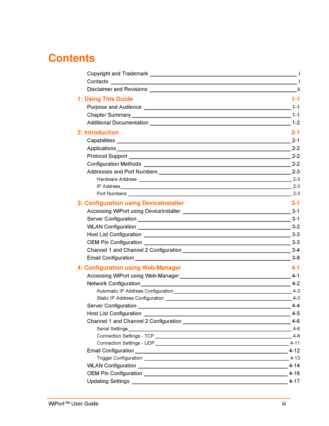 Lantronix 900-332 manual Contents 