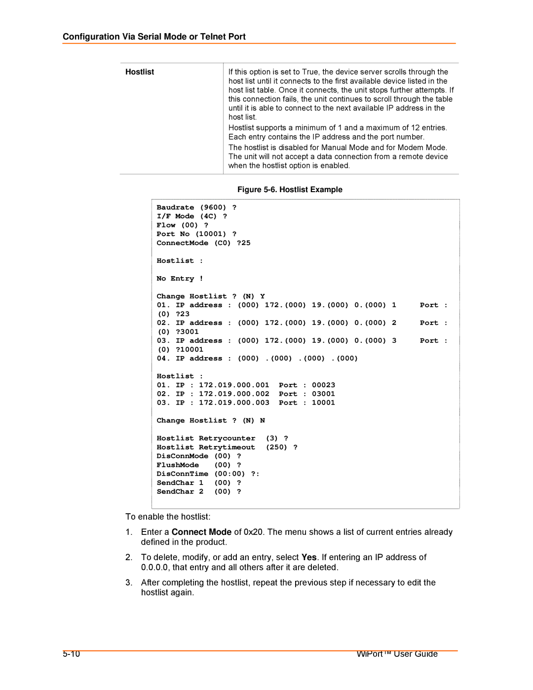 Lantronix 900-332 manual Hostlist Example 