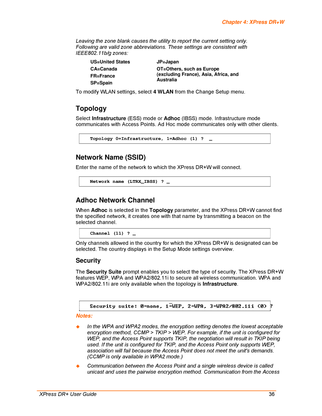 Lantronix 900-422 manual Topology, Network Name Ssid, Adhoc Network Channel 