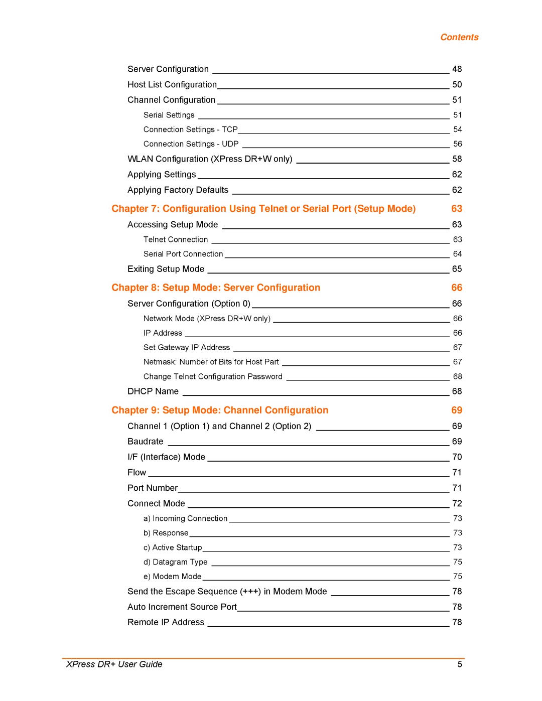 Lantronix 900-422 manual Configuration Using Telnet or Serial Port Setup Mode, Setup Mode Server Configuration 