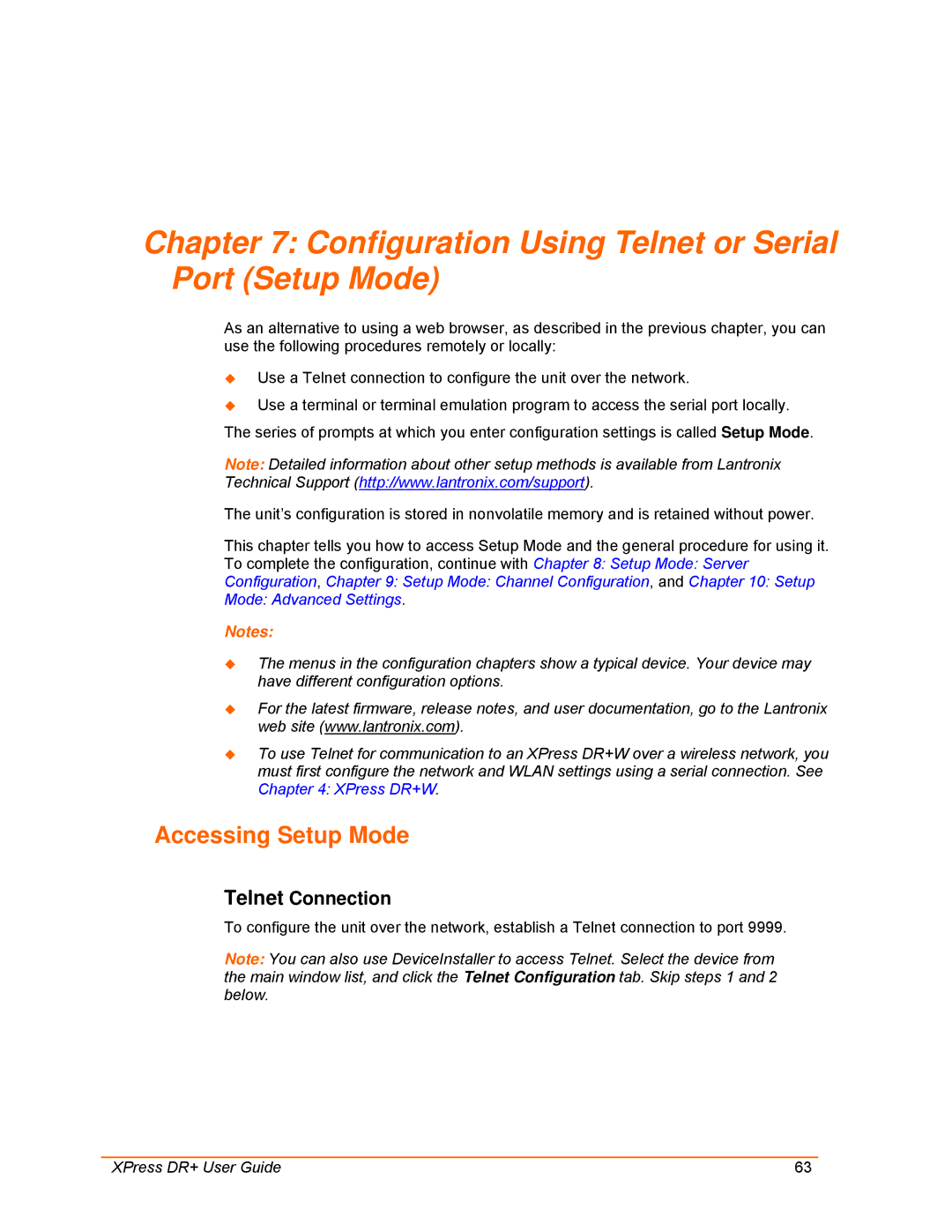 Lantronix 900-422 manual Configuration Using Telnet or Serial Port Setup Mode, Accessing Setup Mode 