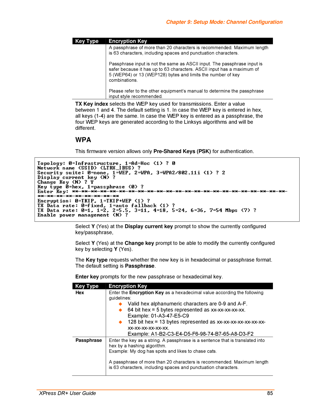 Lantronix 900-422 manual WEP64 or 13 WEP128 bytes and limits the number of key 