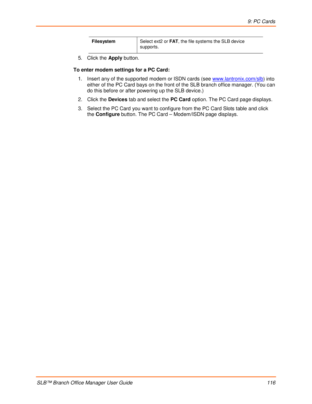 Lantronix 900-510 manual To enter modem settings for a PC Card, Filesystem 