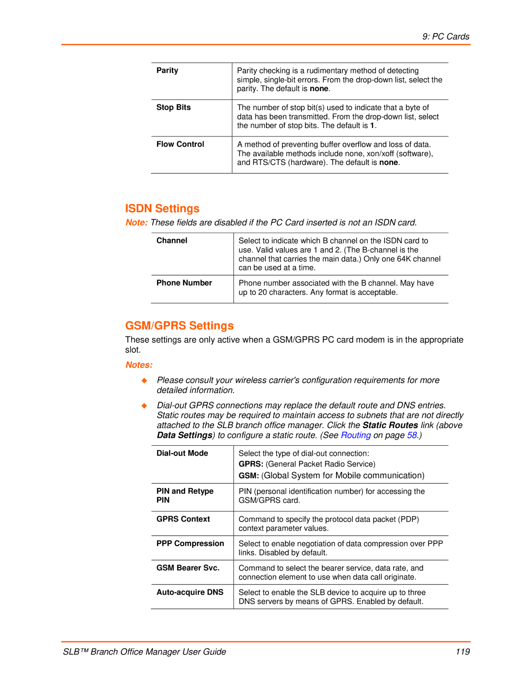 Lantronix 900-510 manual Isdn Settings, GSM/GPRS Settings, GSM Global System for Mobile communication 