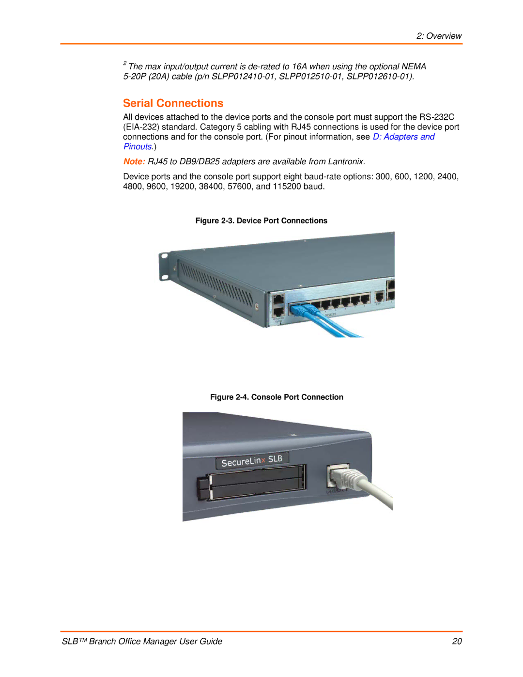 Lantronix 900-510 manual Serial Connections, Device Port Connections 