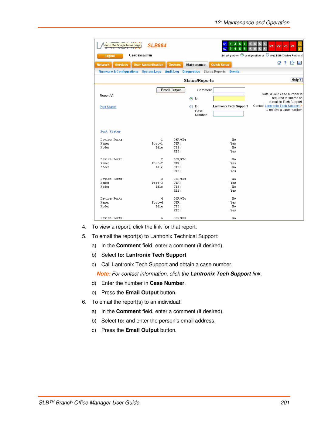 Lantronix 900-510 manual SLB Branch Office Manager User Guide 201 