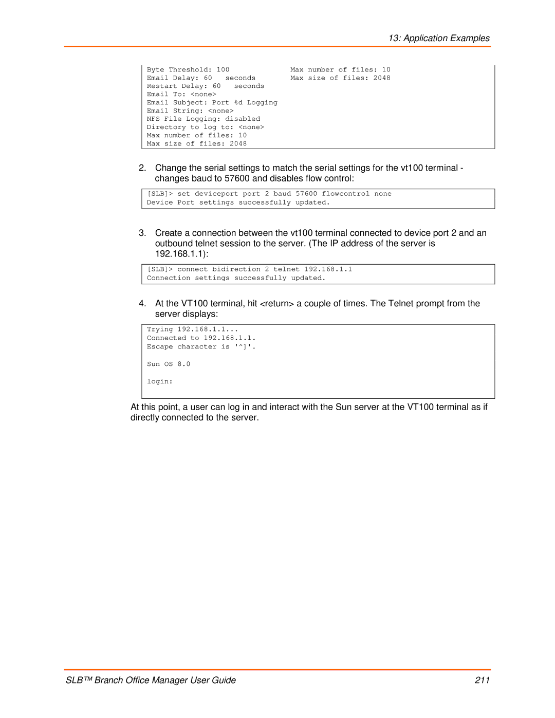 Lantronix 900-510 manual SLB Branch Office Manager User Guide 211 