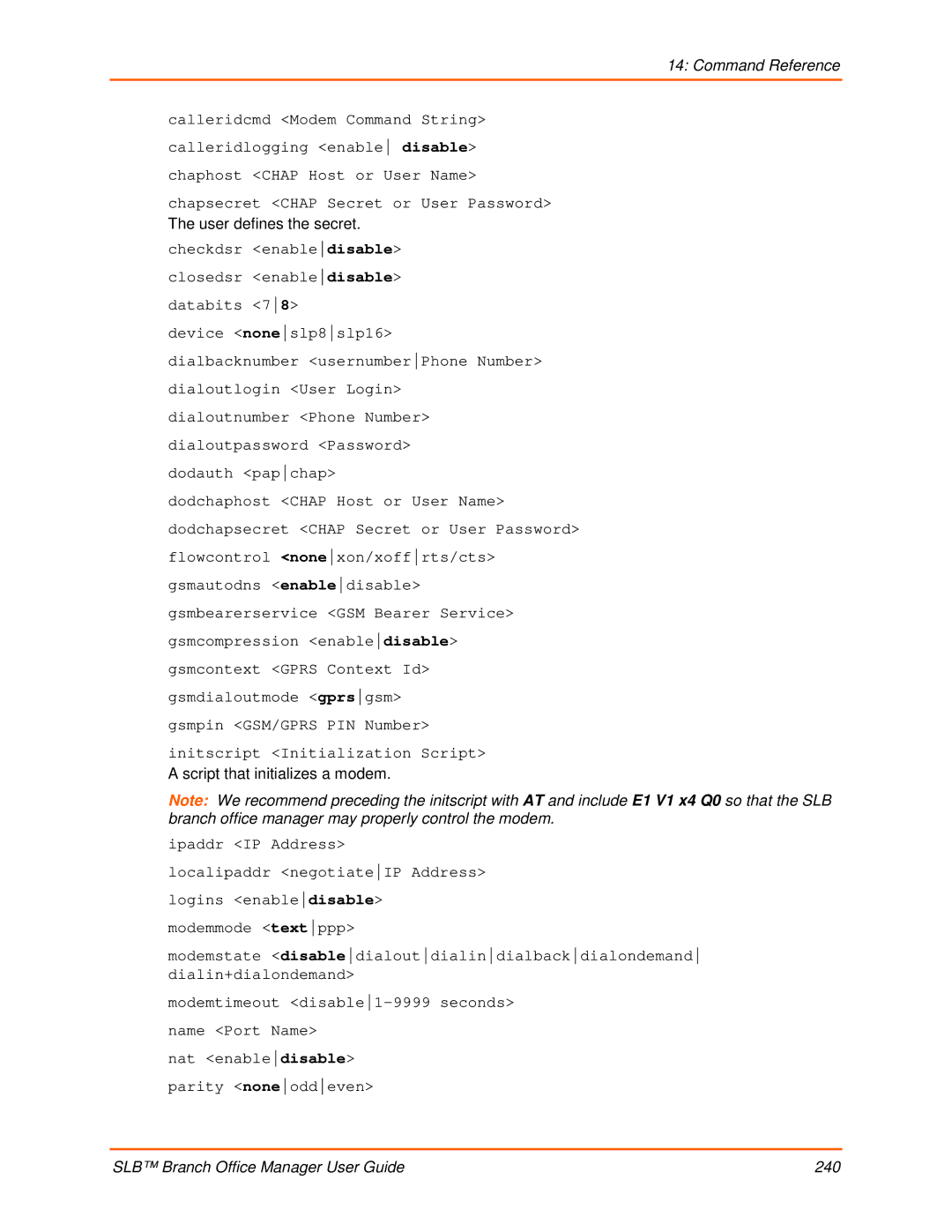 Lantronix 900-510 manual Script that initializes a modem 