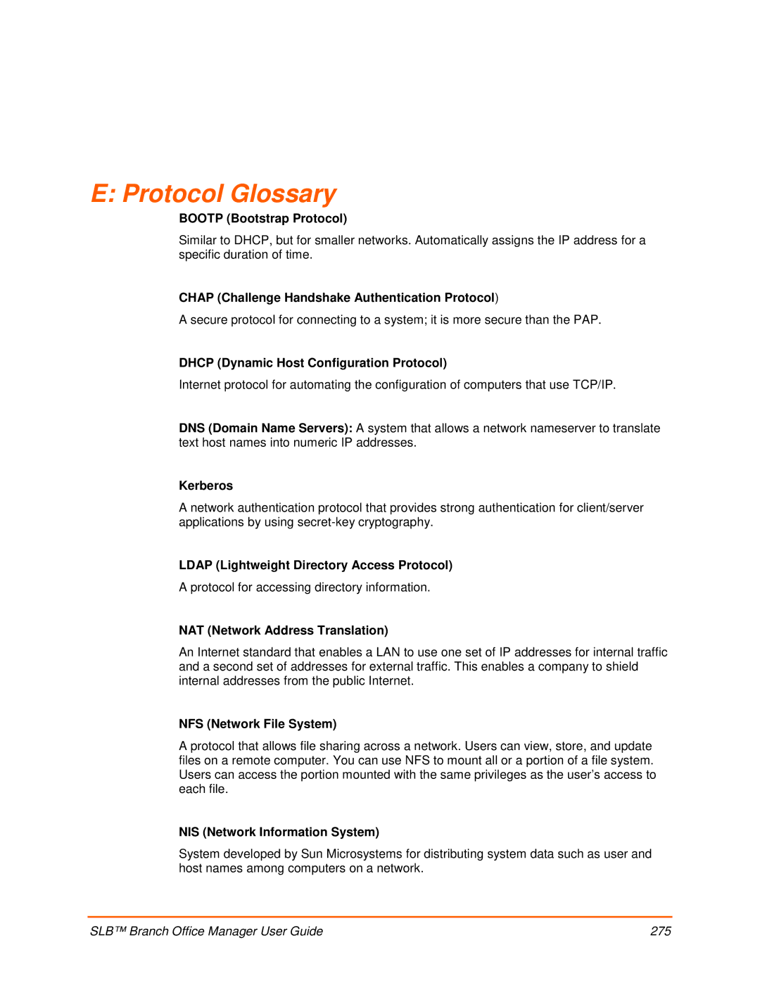 Lantronix 900-510 manual Protocol Glossary 