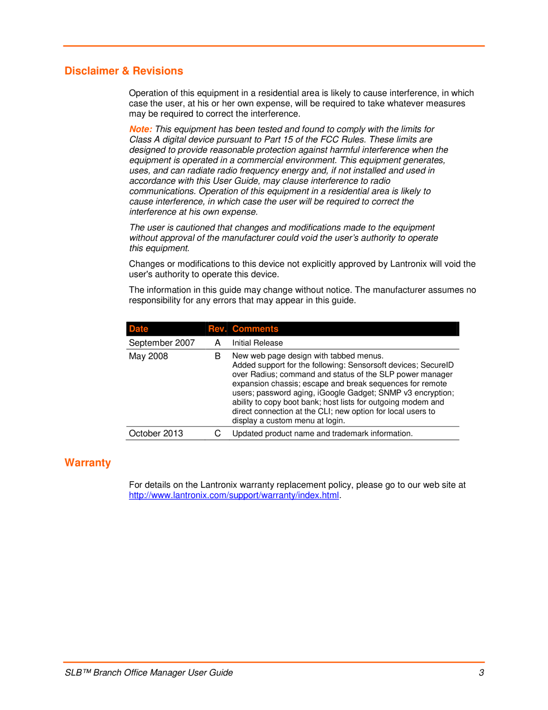 Lantronix 900-510 manual September, May, October 