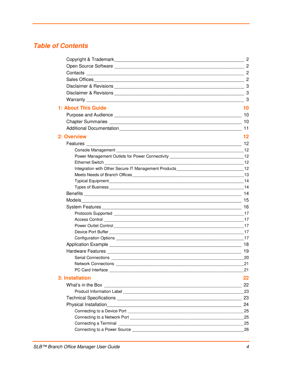 Lantronix 900-510 manual Table of Contents 