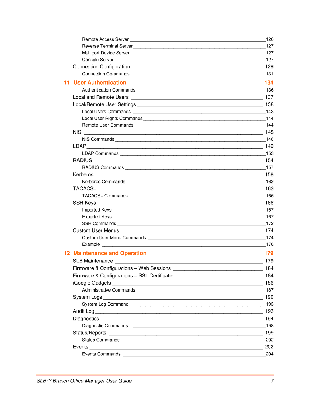 Lantronix 900-510 Connection Configuration, Local and Remote Users Local/Remote User Settings, Nis, Ldap, Radius, Kerberos 