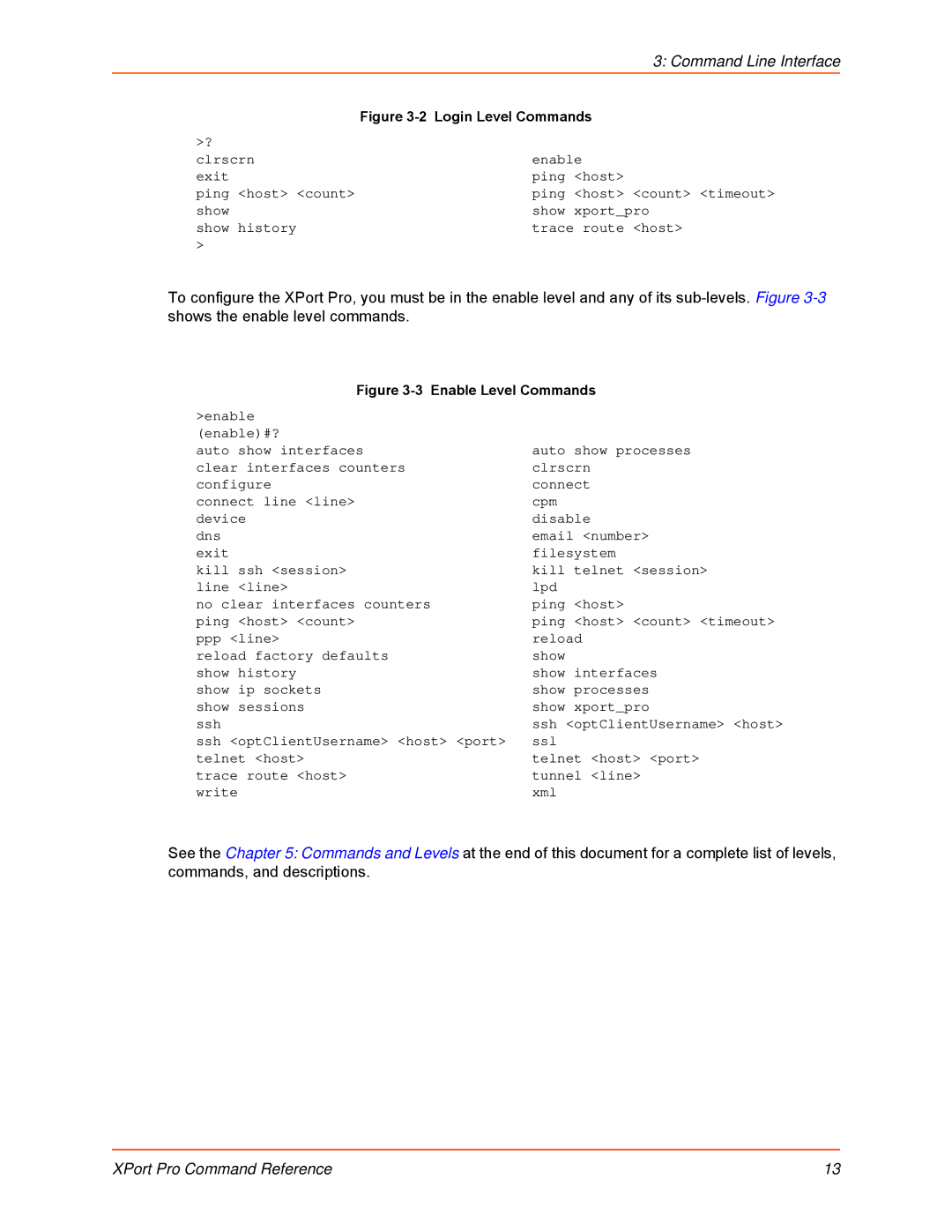 Lantronix 900-558 manual Login Level Commands 