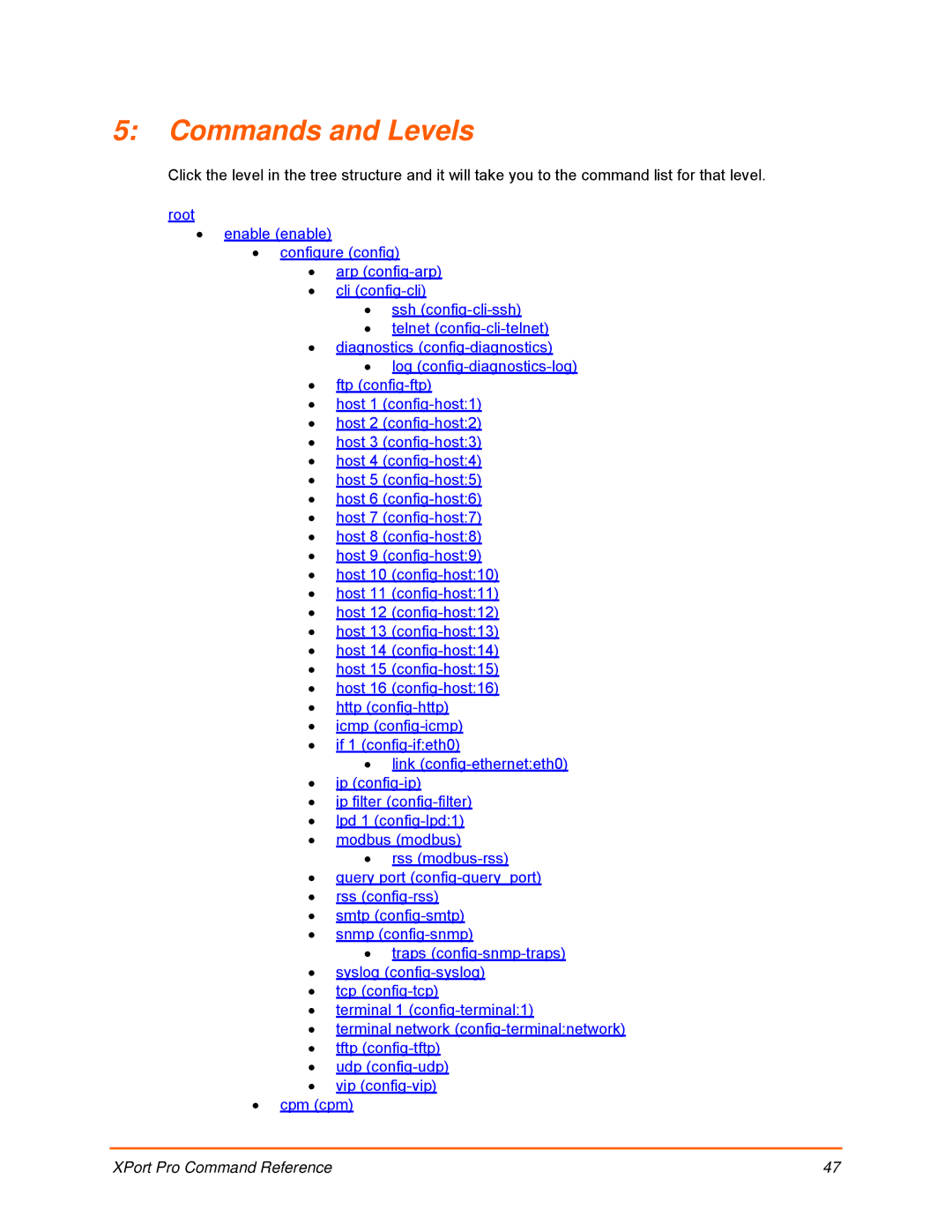 Lantronix 900-558 manual Commands and Levels 