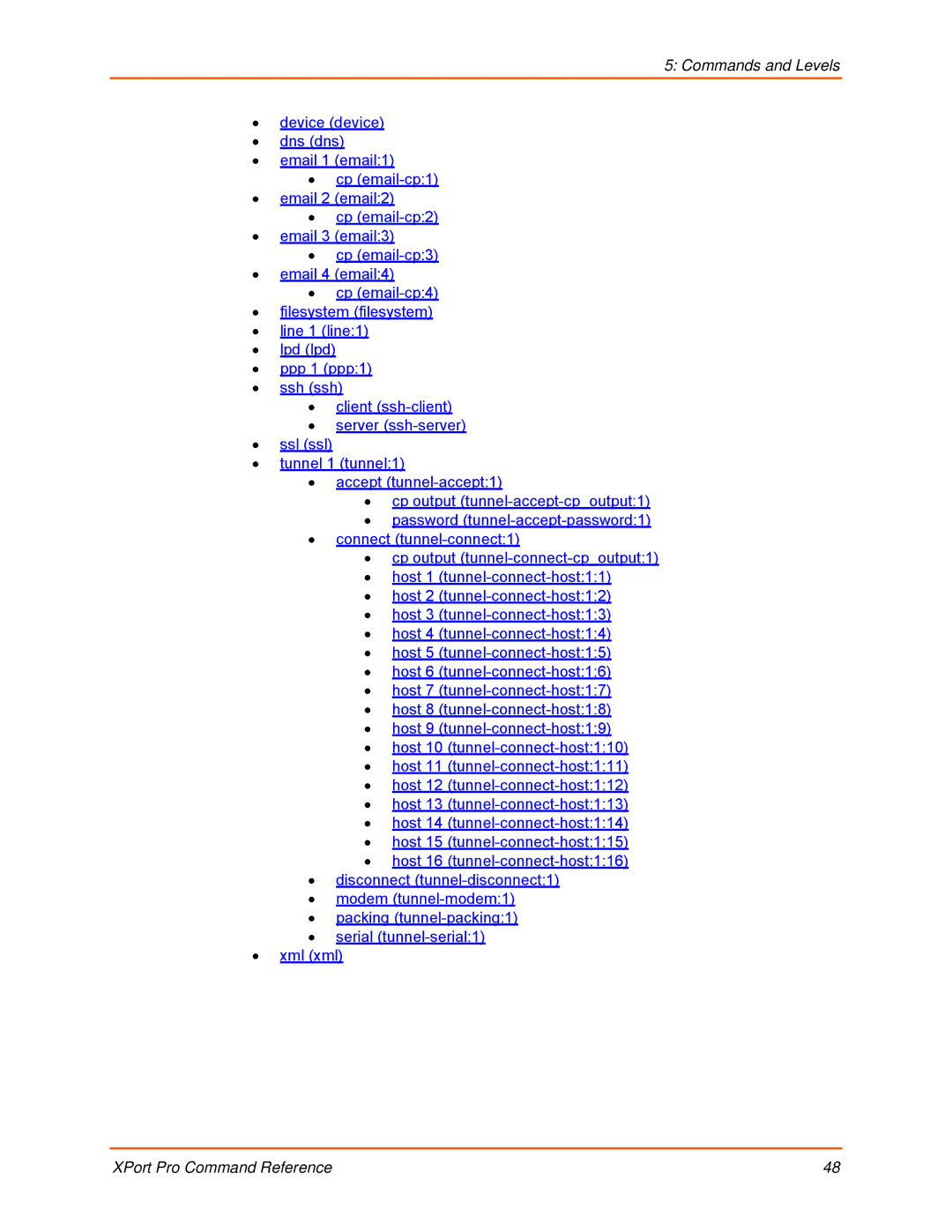 Lantronix 900-558 manual Commands and Levels 