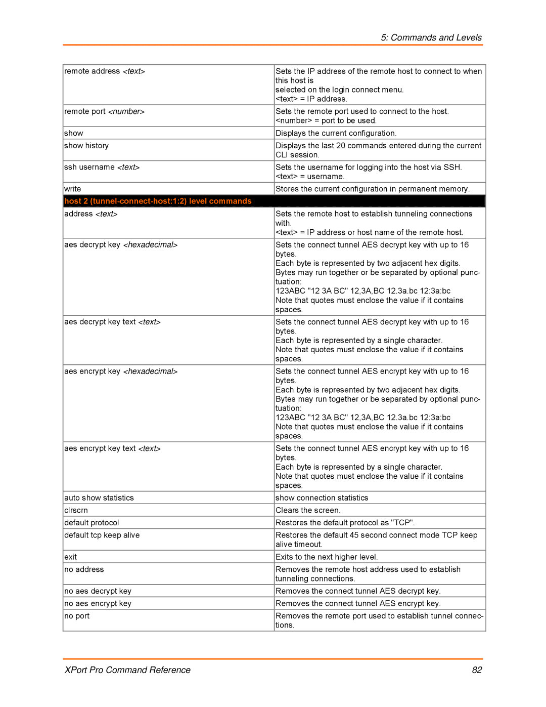 Lantronix 900-558 manual Host 2 tunnel-connect-host12 level commands 