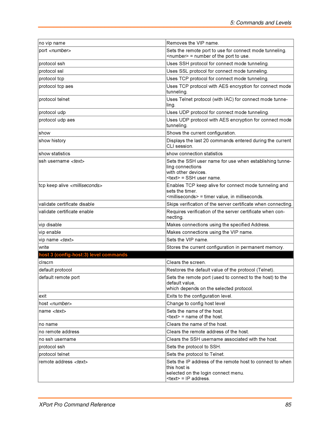 Lantronix 900-558 manual Host 3 config-host3 level commands 