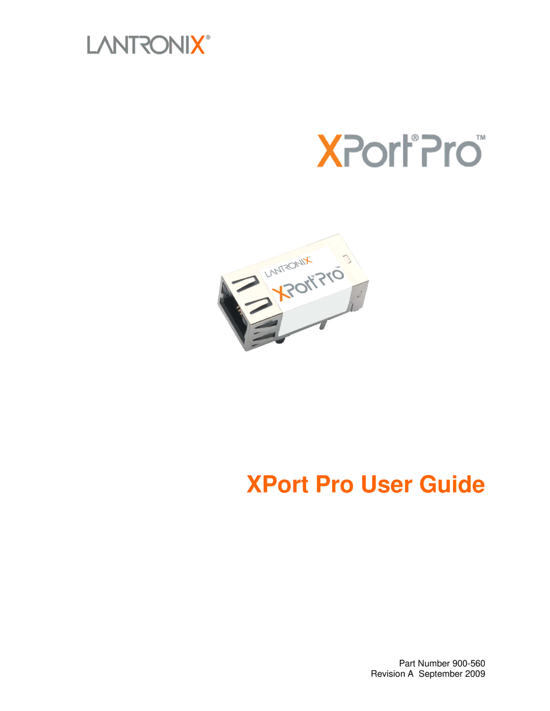 Lantronix 900-560 manual XPort Pro User Guide 