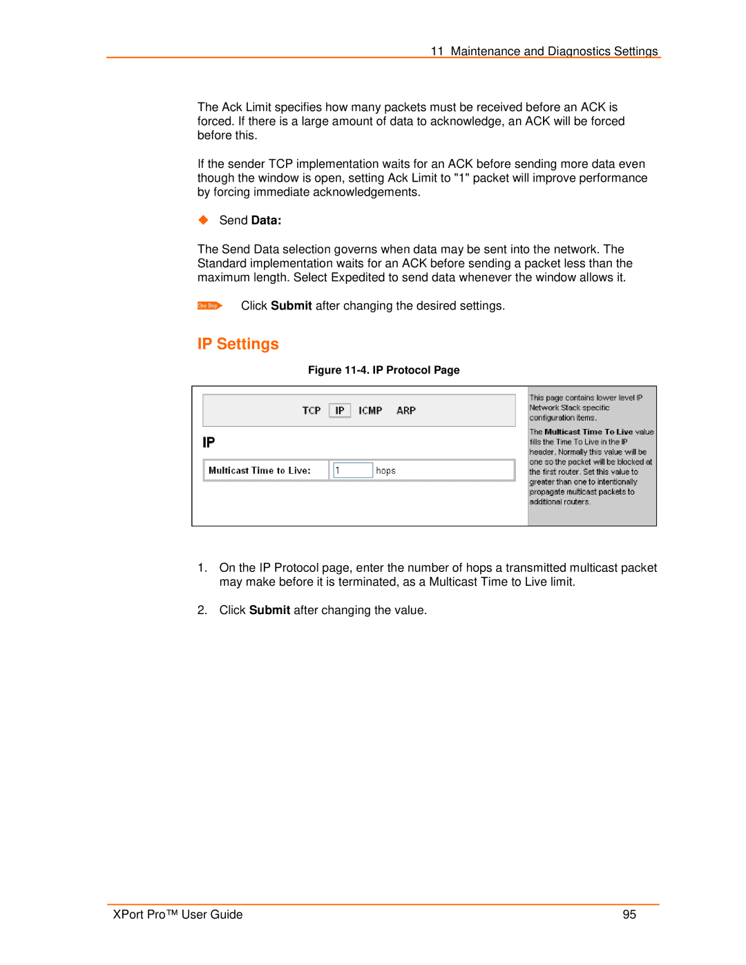 Lantronix 900-560 manual IP Settings, IP Protocol 