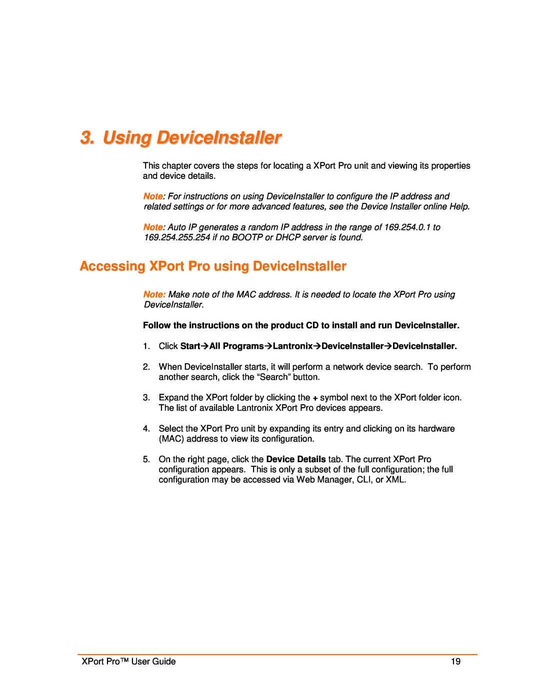 Lantronix 900-560 manual Using DeviceInstaller, Accessing XPort Pro using DeviceInstaller 