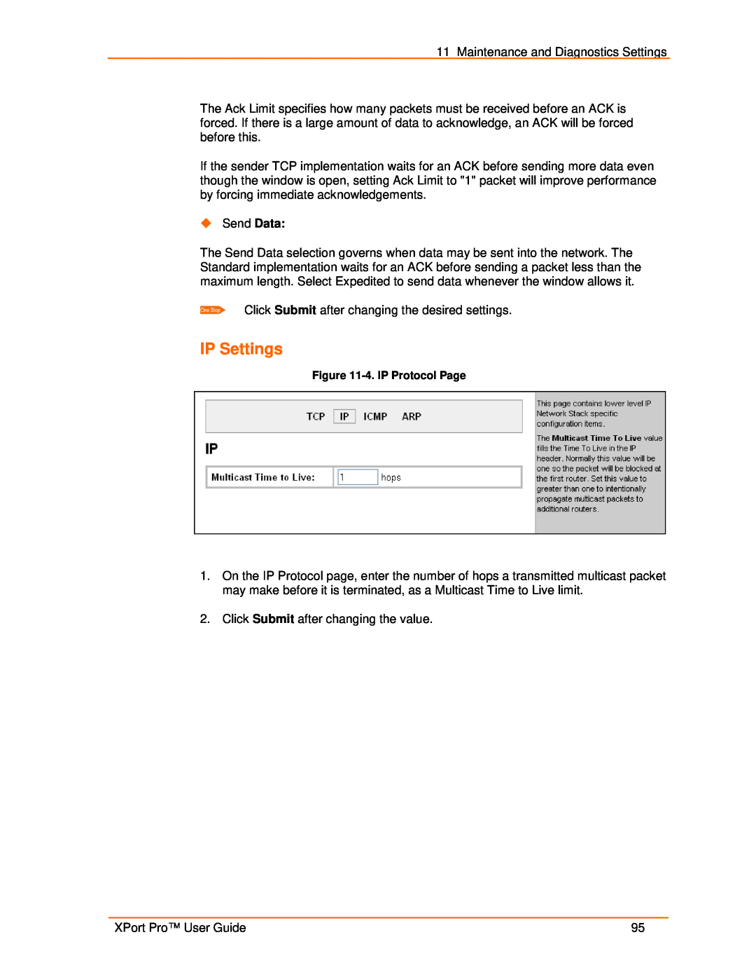 Lantronix 900-560 manual IP Settings, 4. IP Protocol Page 