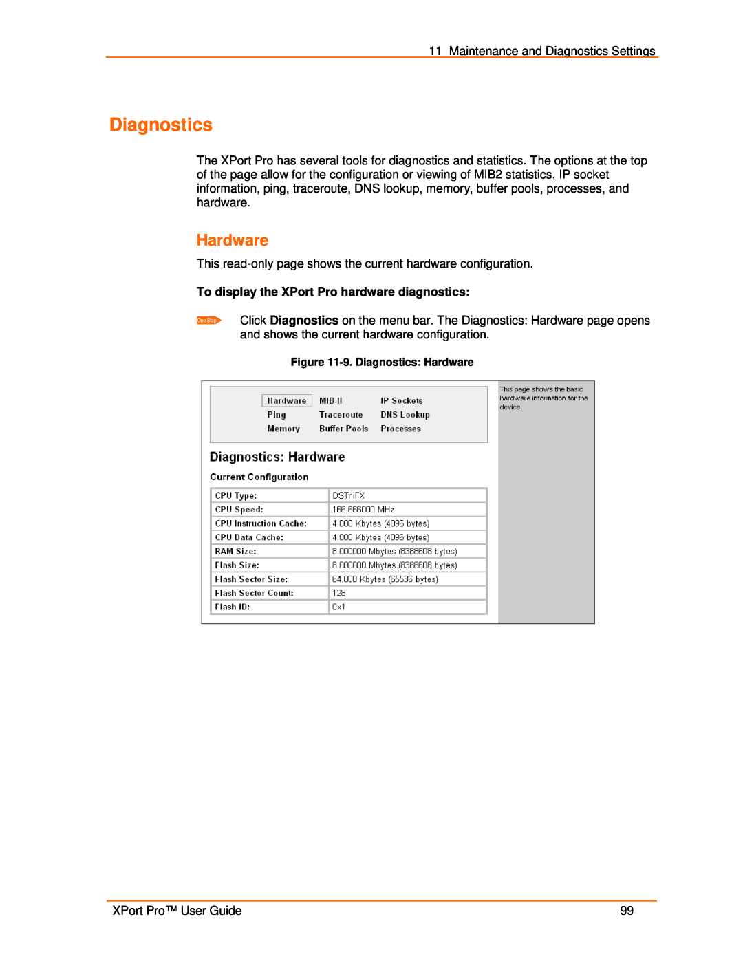 Lantronix 900-560 manual Diagnostics, Hardware 
