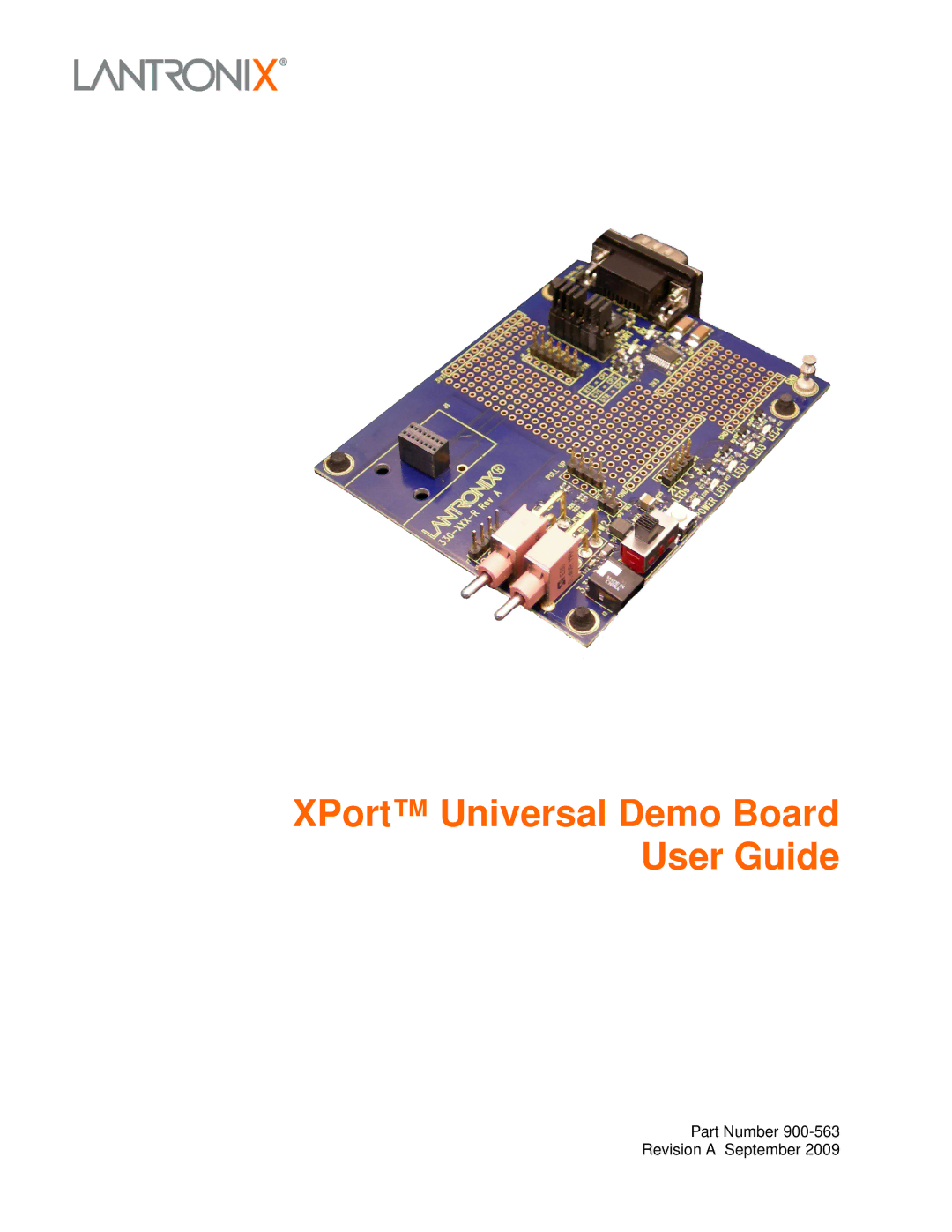 Lantronix 900-563 manual XPort Universal Demo Board User Guide 