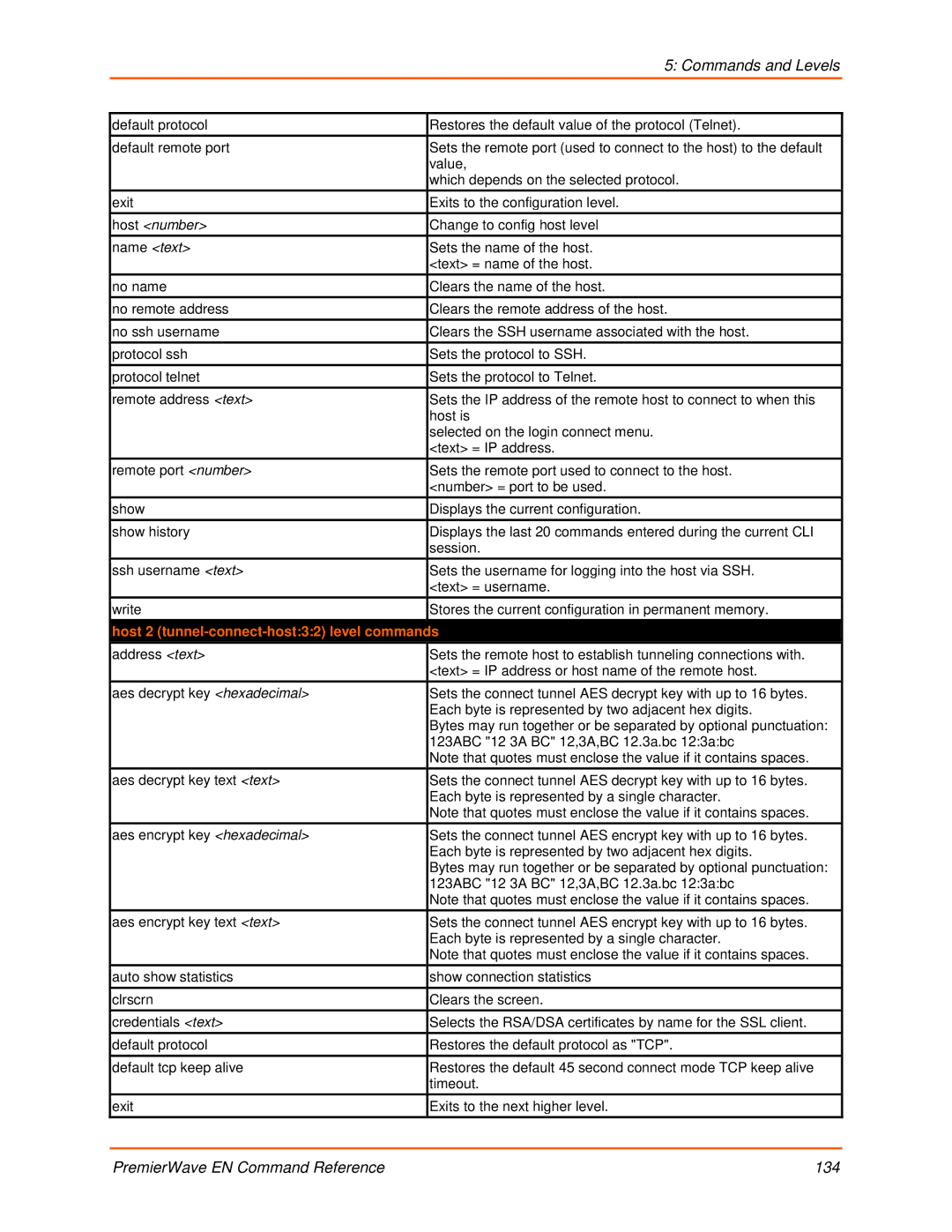 Lantronix 900-581 manual PremierWave EN Command Reference 134 