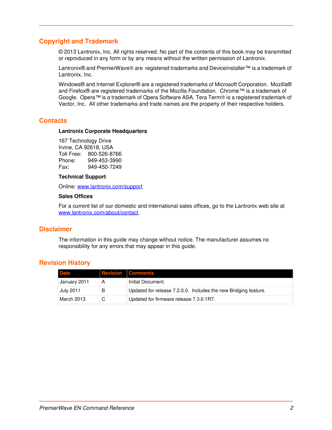 Lantronix 900-581 manual Copyright and Trademark 