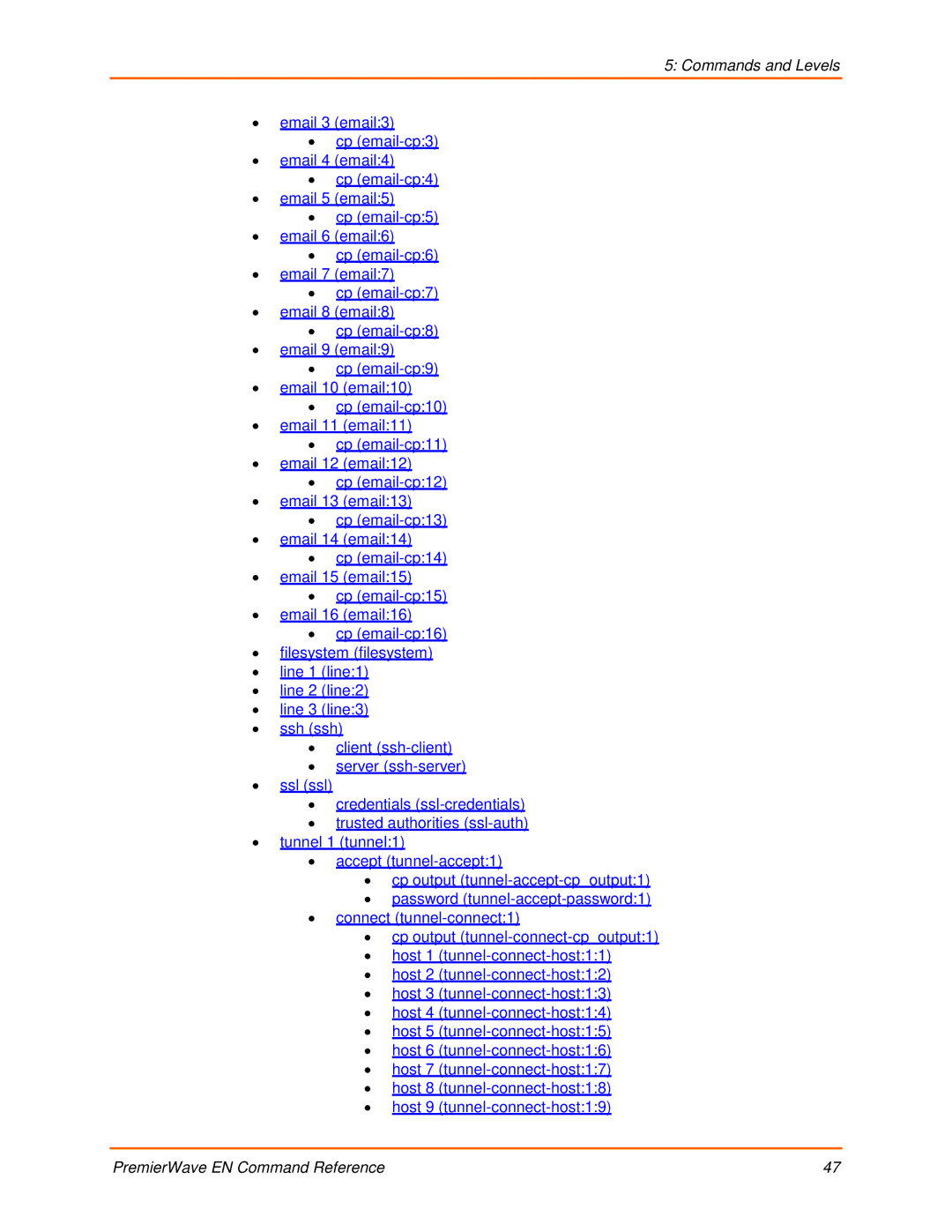 Lantronix 900-581 manual Commands and Levels 