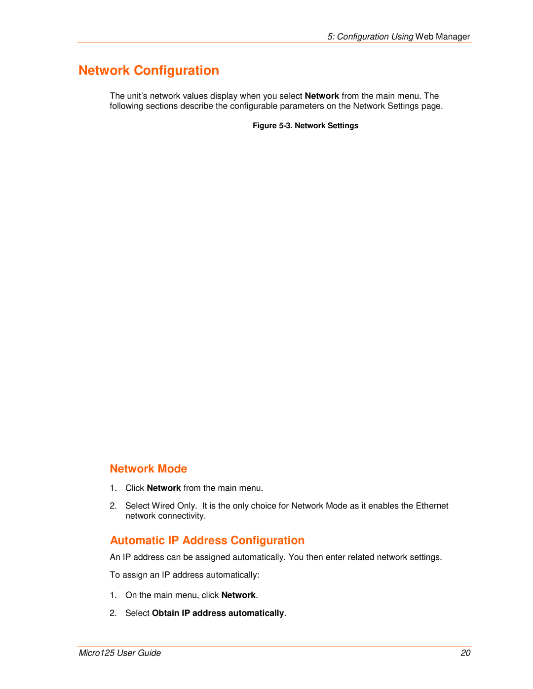 Lantronix 900-588 manual Network Configuration, Network Mode, Automatic IP Address Configuration 